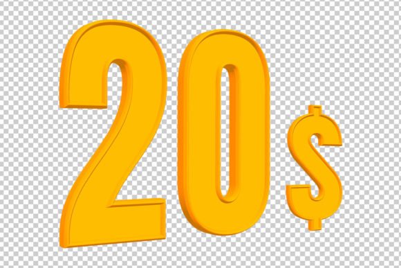 20 Dollar Price PNG 3D: Creative Design Applications