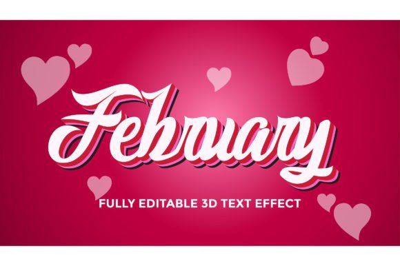3D Editable Text February: Elevating Seasonal Design with Vector Flexibility