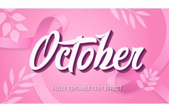 3D Editable Text October: Vector Design Template