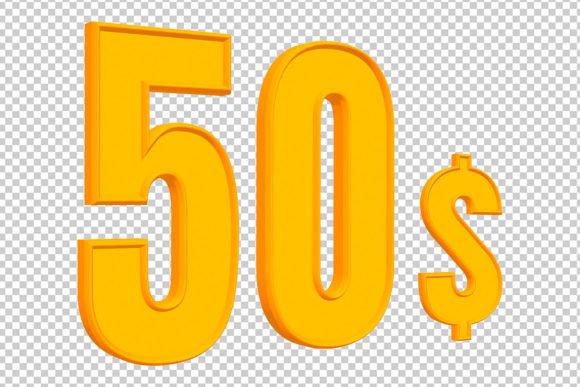 50 Dollar PNG 3D: High-Res Design for Print & Digital