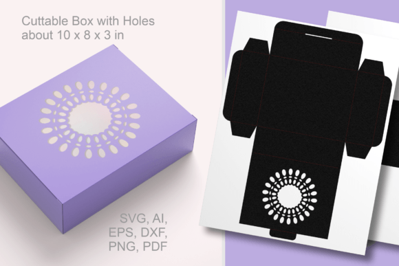 Decorative Circle Frame Window Favor Box Template