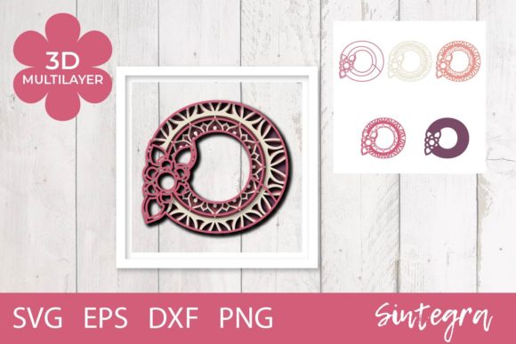 Elevate Your Crafts with the 3D Floral Letter O Mandala Layer SVG