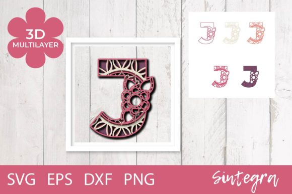 Elevate Your DIY Projects with the 3D Floral Letter J Mandala Multilayer SVG