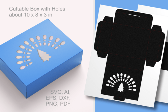 Elevating Gift Presentation with the Pine Tree Under Rainbow Rectangular Box Template
