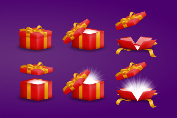 Elevating Visual Projects with a Set of 3D Realistic Gift Boxes