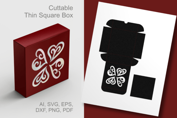 Hearts Ornament Thin Square Favor Box: Elevating Handmade Packaging