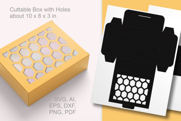 Honeycomb Holes Rectangular Box Template
