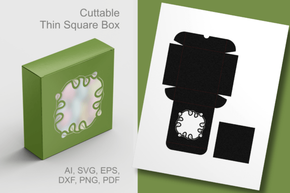 Leafy Twigs Frame Window Square Box Template