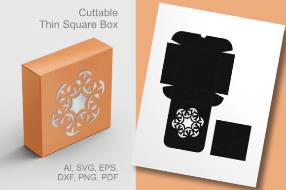 Mandala Window Square Gift Box Template Guide