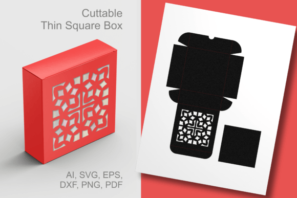 Ornament Tile Window Square Favor Box Template