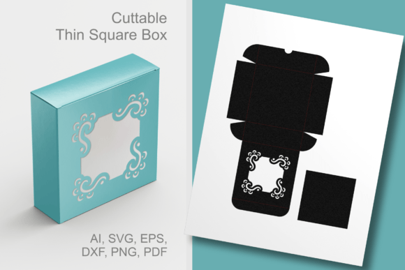 Ornate Window Thin Square Box Template