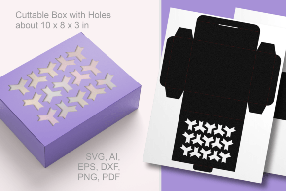 Pointed Trefoil Pattern Rectangular Box Template
