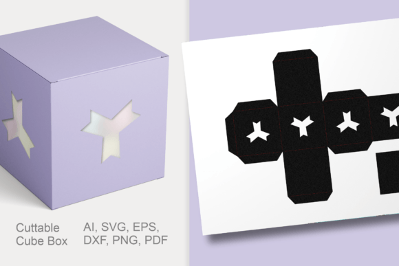 Trefoil Chevrons Cube Favor Box Template Guide